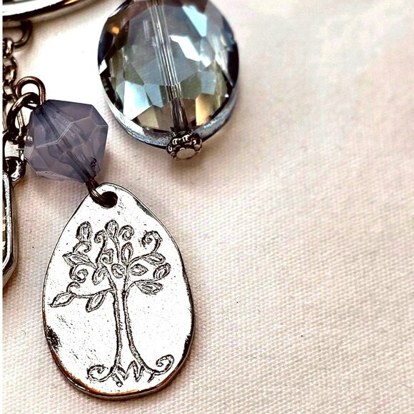 Chicos Boho Rose Quartz and Jasper Gemstone Leather Long Necklace - Picture 4 of 15